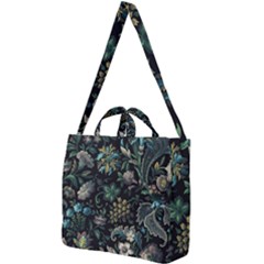 Pattern Flowers Plants Leaves Square Shoulder Tote Bag