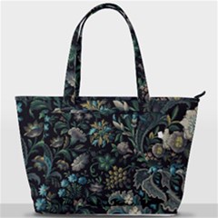 Pattern Flowers Plants Leaves Back Pocket Shoulder Bag 