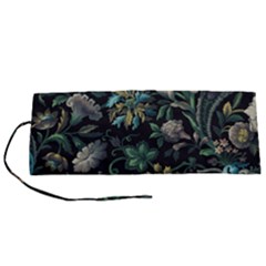 Pattern Flowers Plants Leaves Roll Up Canvas Pencil Holder (s)