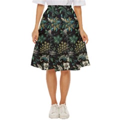 Pattern Flowers Plants Leaves Classic Short Skirt