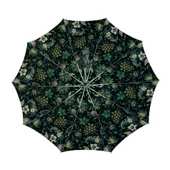 Pattern Flowers Plants Leaves Automatic Folding Umbrella With Case (large) by Posterlux