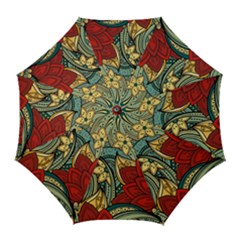 Pattern Shape Colorful Flower Leaves Golf Umbrellas