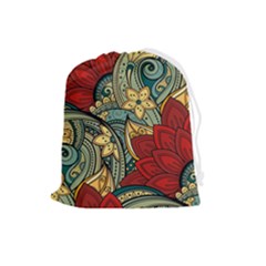 Pattern Shape Colorful Flower Leaves Drawstring Pouch (large)