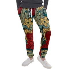 Pattern Shape Colorful Flower Leaves Men s Jogger Sweatpants by Posterlux