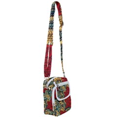 Pattern Shape Colorful Flower Leaves Shoulder Strap Belt Bag