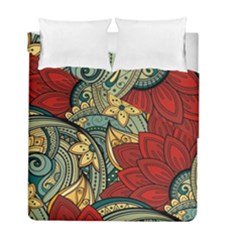 Pattern Shape Colorful Flower Leaves Duvet Cover Double Side (full/ Double Size)