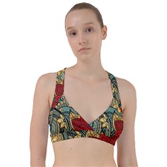 Pattern Shape Colorful Flower Leaves Sweetheart Sports Bra