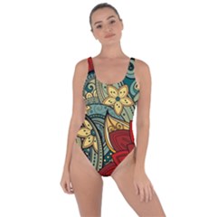 Pattern Shape Colorful Flower Leaves Bring Sexy Back Swimsuit