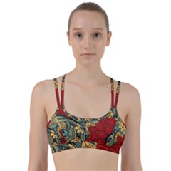 Pattern Shape Colorful Flower Leaves Line Them Up Sports Bra by Posterlux