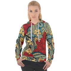 Pattern Shape Colorful Flower Leaves Women s Overhead Hoodie