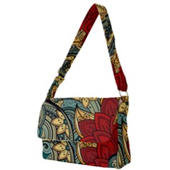 Pattern Shape Colorful Flower Leaves Full Print Messenger Bag (s)