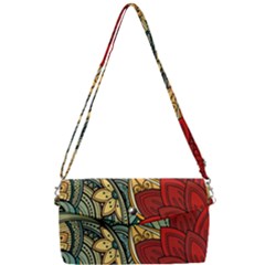 Pattern Shape Colorful Flower Leaves Removable Strap Clutch Bag by Posterlux