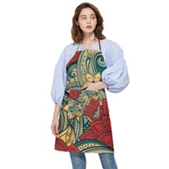 Pattern Shape Colorful Flower Leaves Pocket Apron by Posterlux