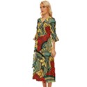 Pattern Shape Colorful Flower Leaves Midsummer Wrap Dress View2