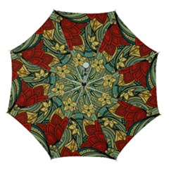 Pattern Shape Colorful Flower Leaves Automatic Folding Umbrella With Case (medium) by Posterlux