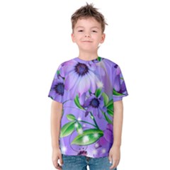 Purple Flower Nature Kids  Cotton T-shirt