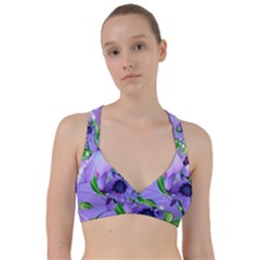 Purple Flower Nature Sweetheart Sports Bra