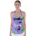 Purple Flower Nature Tie Back Tankini Top View1