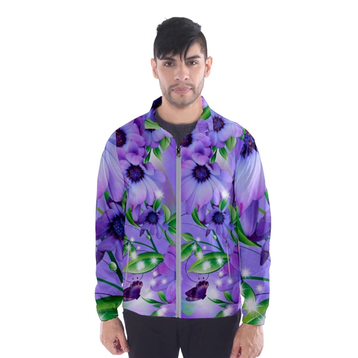 Purple Flower Nature Men s Windbreaker