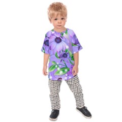 Purple Flower Nature Kids  Raglan T-shirt