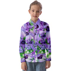 Purple Flower Nature Kids  Long Sleeve Shirt