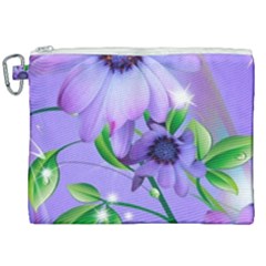 Purple Flower Nature Canvas Cosmetic Bag (xxl)