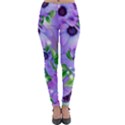 Purple Flower Nature Lightweight Velour Leggings View1