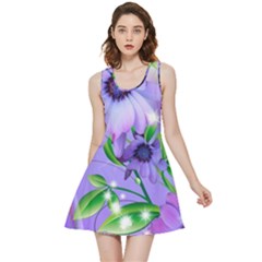 Purple Flower Nature Inside Out Reversible Sleeveless Dress