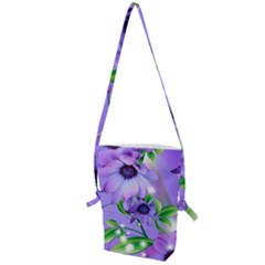 Purple Flower Nature Folding Shoulder Bag