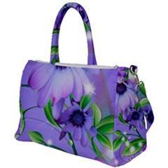 Purple Flower Nature Duffel Travel Bag