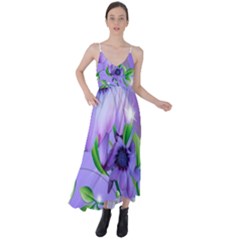 Purple Flower Nature Tie Back Maxi Dress