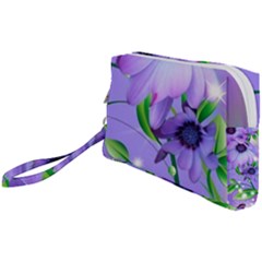 Purple Flower Nature Wristlet Pouch Bag (small) by Posterlux