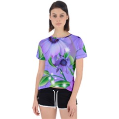 Purple Flower Nature Open Back Sport T-shirt