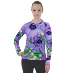 Purple Flower Nature Women s Pique Long Sleeve T-shirt