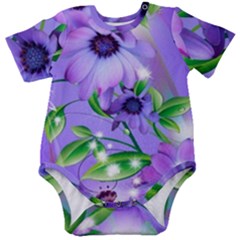 Purple Flower Nature Baby Short Sleeve Bodysuit