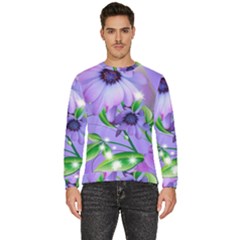 Purple Flower Nature Men s Fleece Sweatshirt