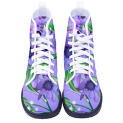 Purple Flower Nature Women s High-top Canvas Sneakers