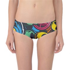 Funky Alien Pattern Abstract Colourful Drawing Classic Bikini Bottoms