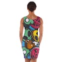 Funky Alien Pattern Abstract Colourful Drawing Wrap Front Bodycon Dress View2