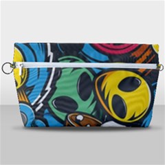 Funky Alien Pattern Abstract Colourful Drawing Handbag Organizer by Posterlux