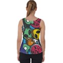 Funky Alien Pattern Abstract Colourful Drawing Velvet Tank Top View2