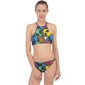 Funky Alien Pattern Abstract Colourful Drawing Halter Bikini Set View1