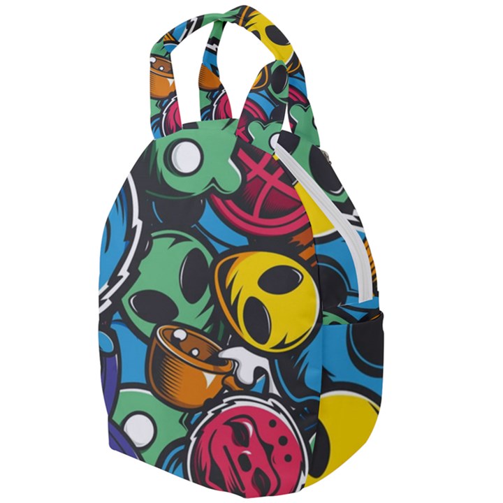 Funky Alien Pattern Abstract Colourful Drawing Travel Backpack