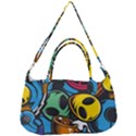 Funky Alien Pattern Abstract Colourful Drawing Removable Strap Handbag View1