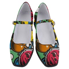 Funky Alien Pattern Abstract Colourful Drawing Women s Mary Jane Shoes by Posterlux