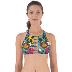 Funky Alien Pattern Abstract Colourful Drawing Perfectly Cut Out Bikini Top