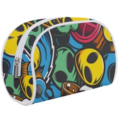 Funky Alien Pattern Abstract Colourful Drawing Make Up Case (large)