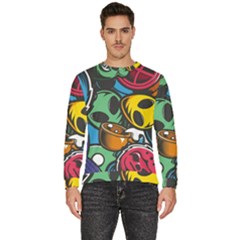 Funky Alien Pattern Abstract Colourful Drawing Men s Fleece Sweatshirt by Posterlux