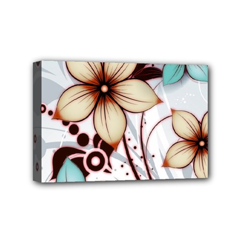 Flowers Flowers Pattern Mini Canvas 6  X 4  (stretched)