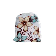 Flowers Flowers Pattern Drawstring Pouch (medium)